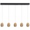 Hanglamp Golden Egg 5 lichts balk