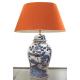 Tafellamp blauw wit vogel groot