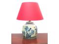 Tafellamp blauw wit vogel