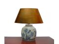 Tafellamp blauw wit vogel