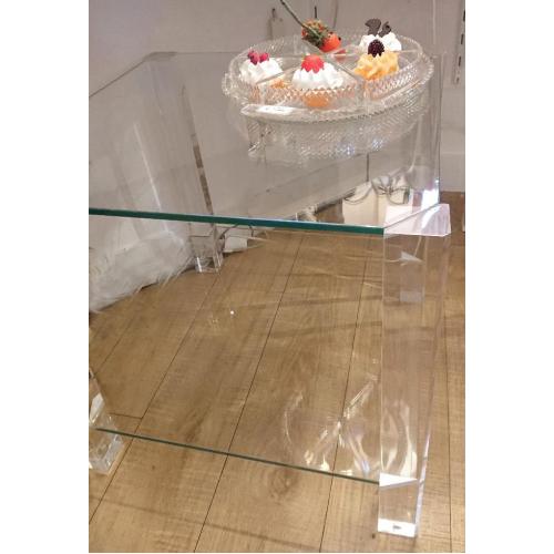 Glazen bijzettafel 40 x 40 cm