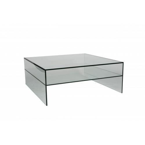 Glazen salontafel 100 x 100 cm