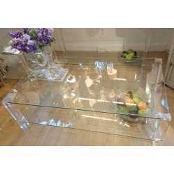 Glazen salontafel 130 x 70 cm